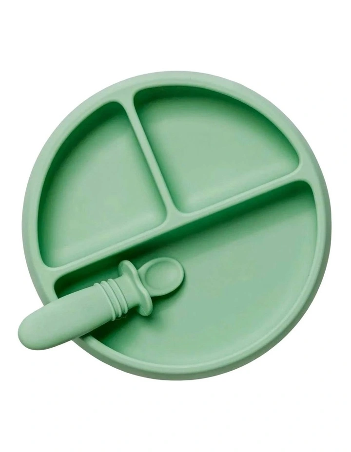 Suckie Scoop Divided Plate in Mint Crisp image 1