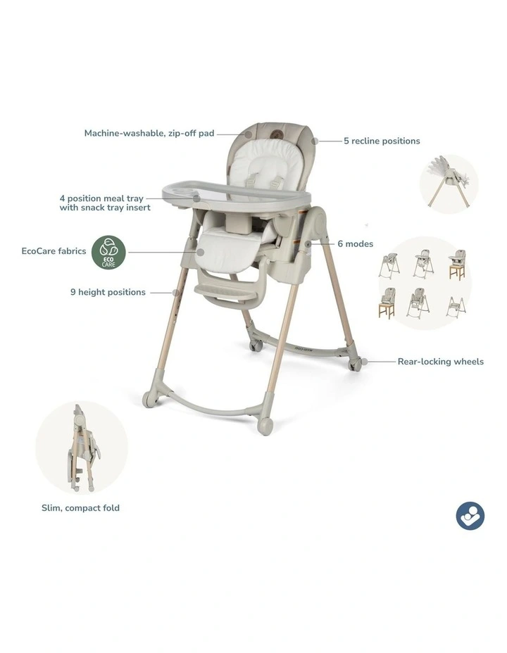 Minla Highchair in Beige image 3