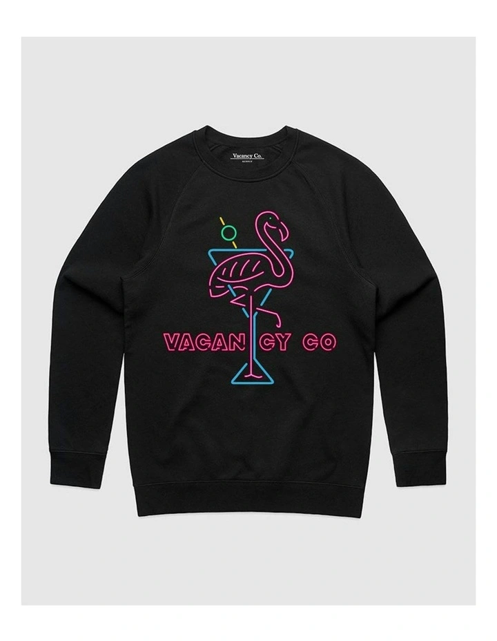 Flamingo Club Crewneck Sweater in Black image 1