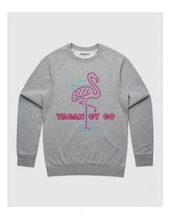 Flamingo Club Crewneck Sweater in Grey