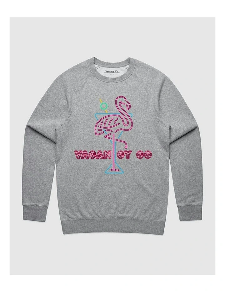Flamingo Club Crewneck Sweater in Grey image 1