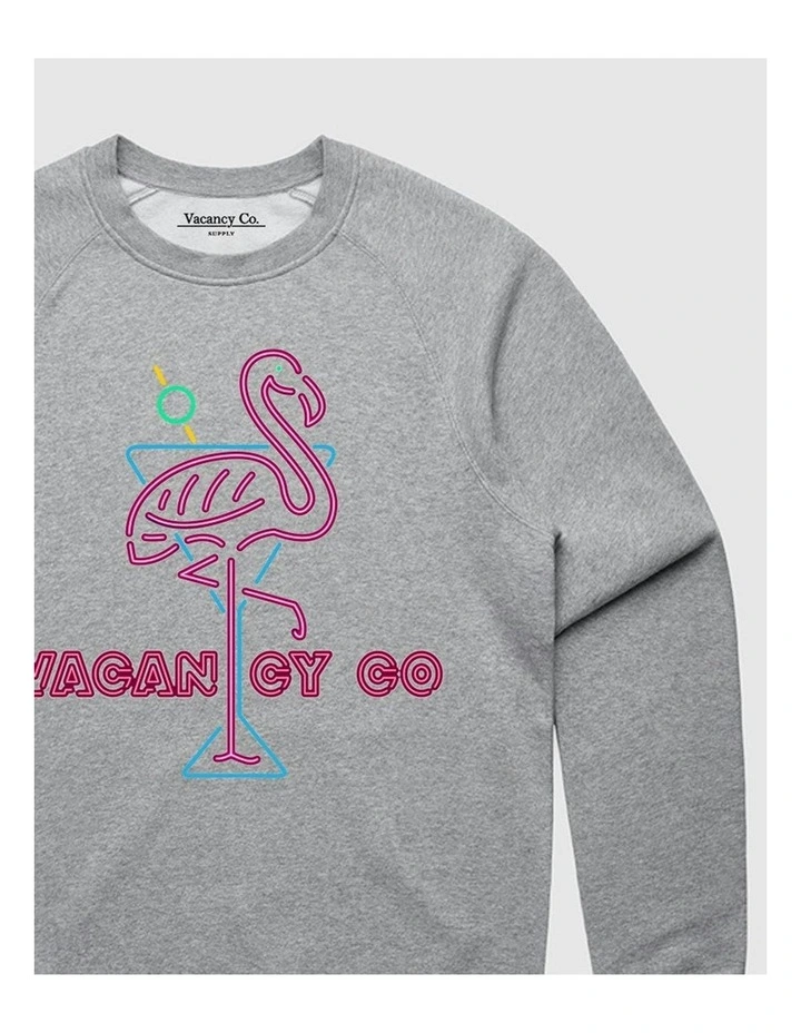 Flamingo Club Crewneck Sweater in Grey image 2
