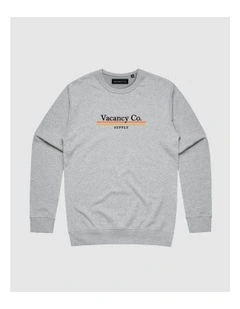 Polaroid Print Crewneck Sweater in Grey