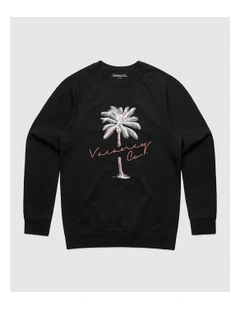 Tropical Crewneck Sweater in Black