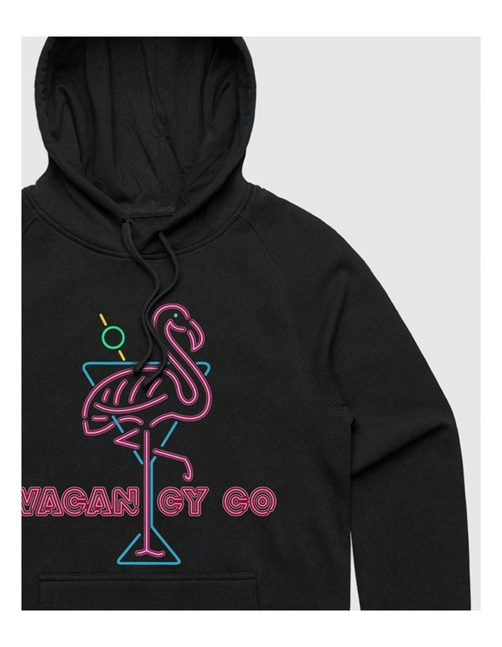 Flamingo Club Hoodie in Black image 2