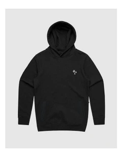 Palm Embroidery Hoodie in Black