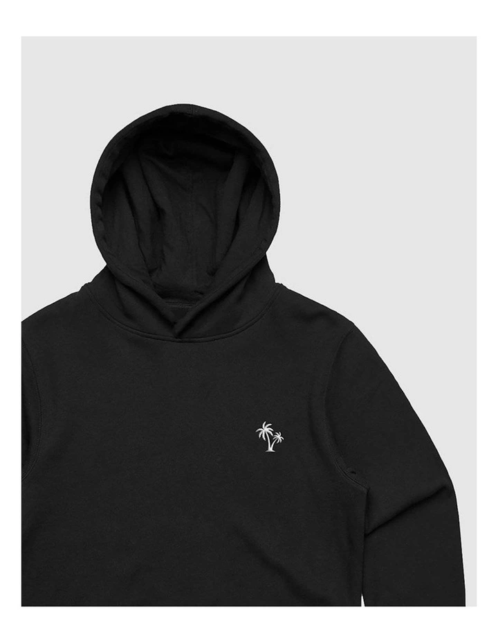 Palm Embroidery Hoodie in Black image 2