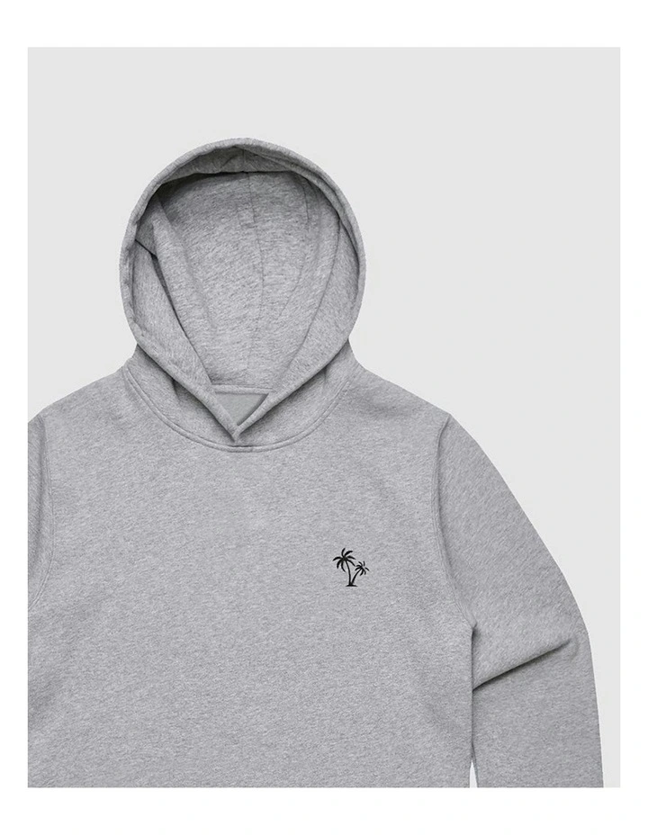 Palm Embroidery Hoodie in Grey image 2