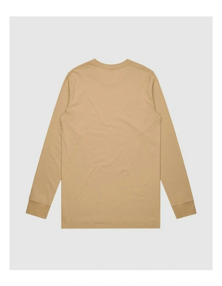 Palm Embroidery Long Sleeve T-shirt in Beige image 3