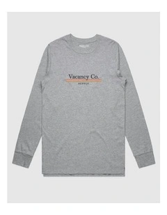 Polaroid Print Long Sleeve T-shirt in Grey