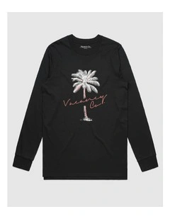Tropical Long Sleeve T-shirt in Black