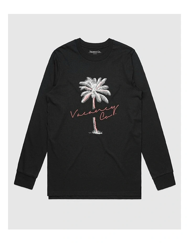 Tropical Long Sleeve T-shirt in Black image 1
