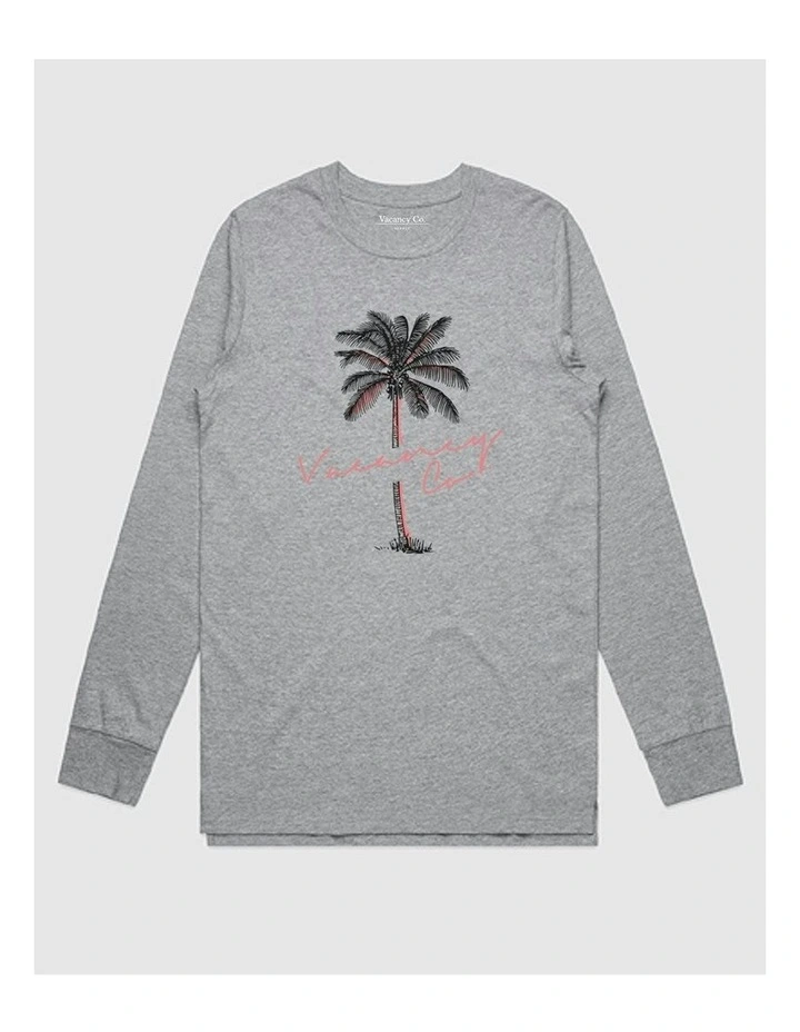 Tropical Long Sleeve T-shirt in Grey image 1