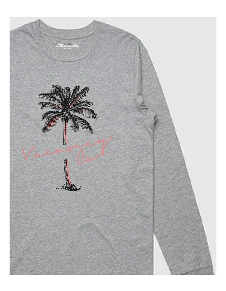 Tropical Long Sleeve T-shirt in Grey image 2