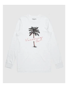 Tropical Long Sleeve T-shirt in White