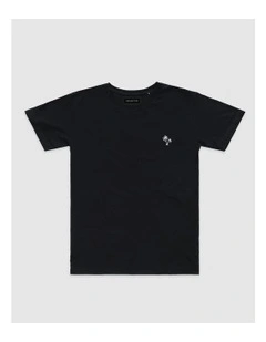 Palm Embroidery Tee in Black