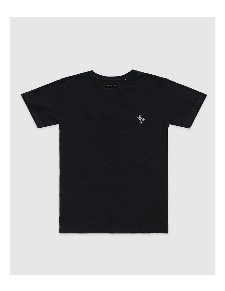 Palm Embroidery Tee in Black image 1