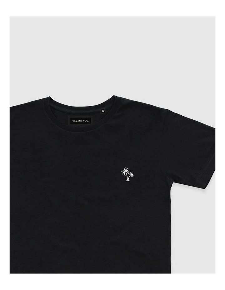 Palm Embroidery Tee in Black image 2