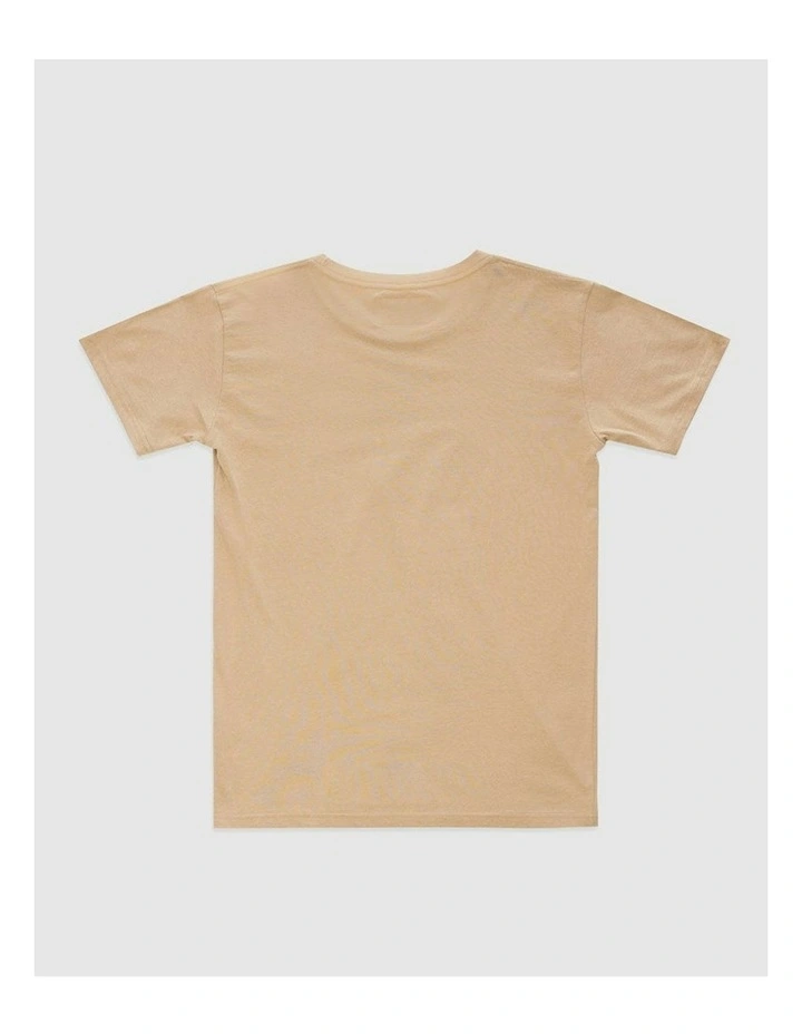 Palm Embroidery Tee in Beige image 3
