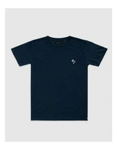 Palm Embroidery Tee in Blue