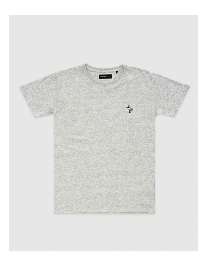 Palm Embroidery Tee in Grey image 1