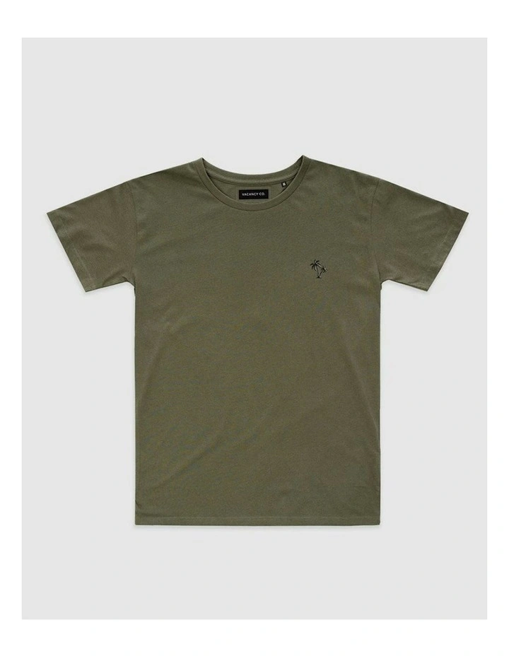 Palm Embroidery Tee in Green image 1