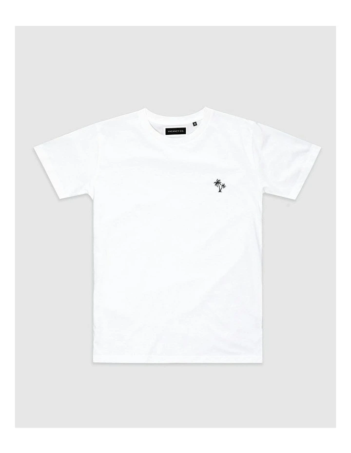 Palm Embroidery Tee in White image 1