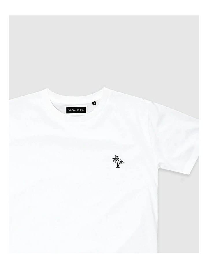 Palm Embroidery Tee in White image 2