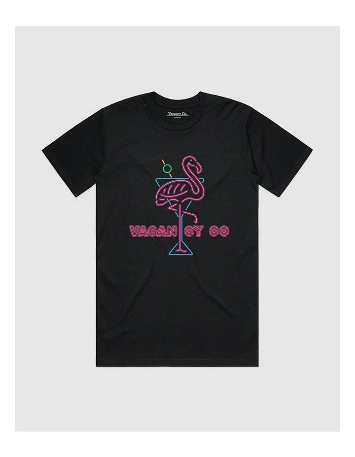 Flamingo Club Tee in Black image 1