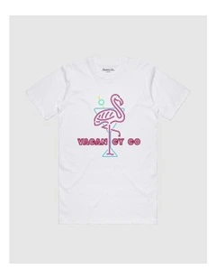 Flamingo Club Tee in White