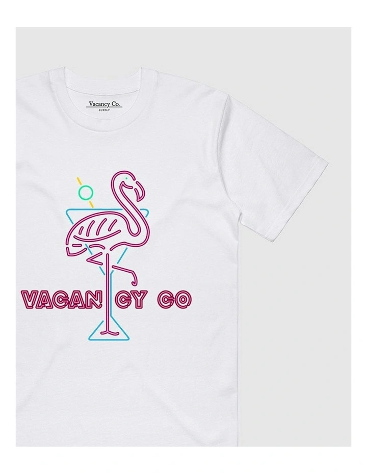 Flamingo Club Tee in White image 2