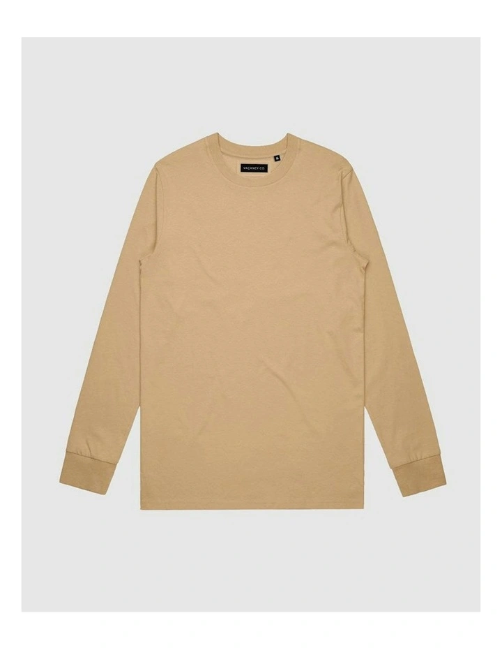 Vacant Long Sleeve T-shirt in Beige image 1