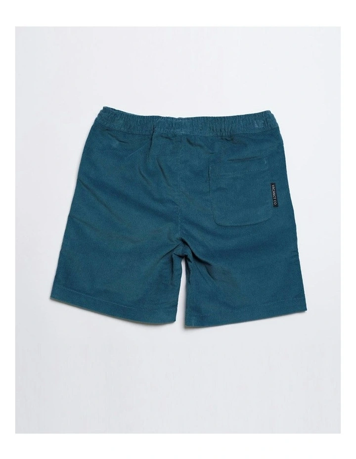 Cord Elastic Waist Stretch Short in Blue image 2