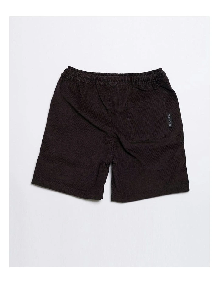 Cord Elastic Waist Stretch Short in Brown image 2