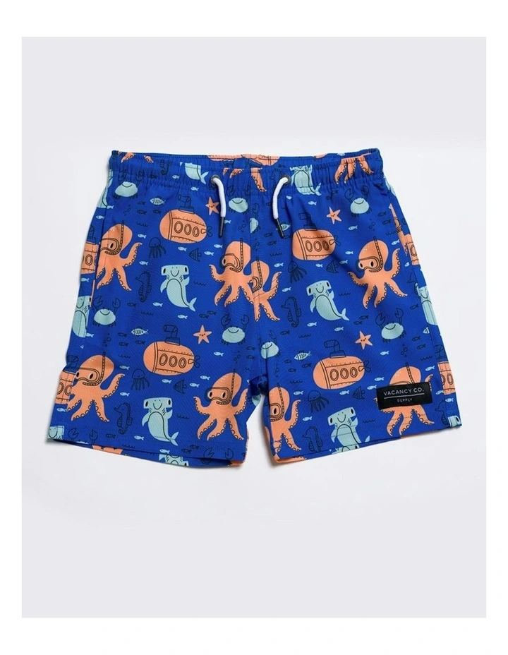 Sea Life Swim Short in Blue image 1