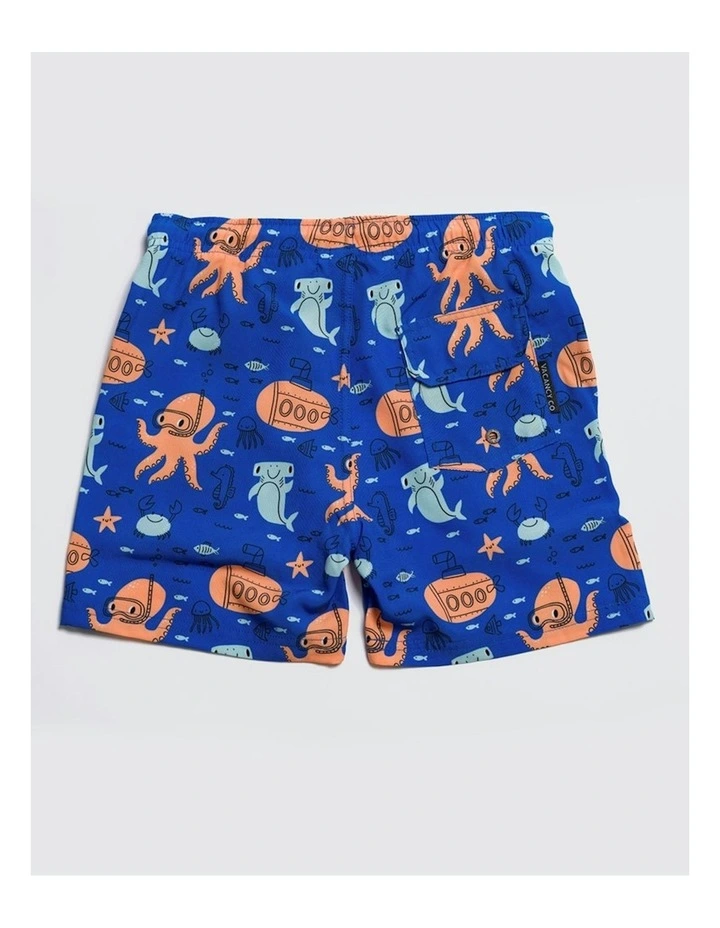Sea Life Swim Short in Blue image 2