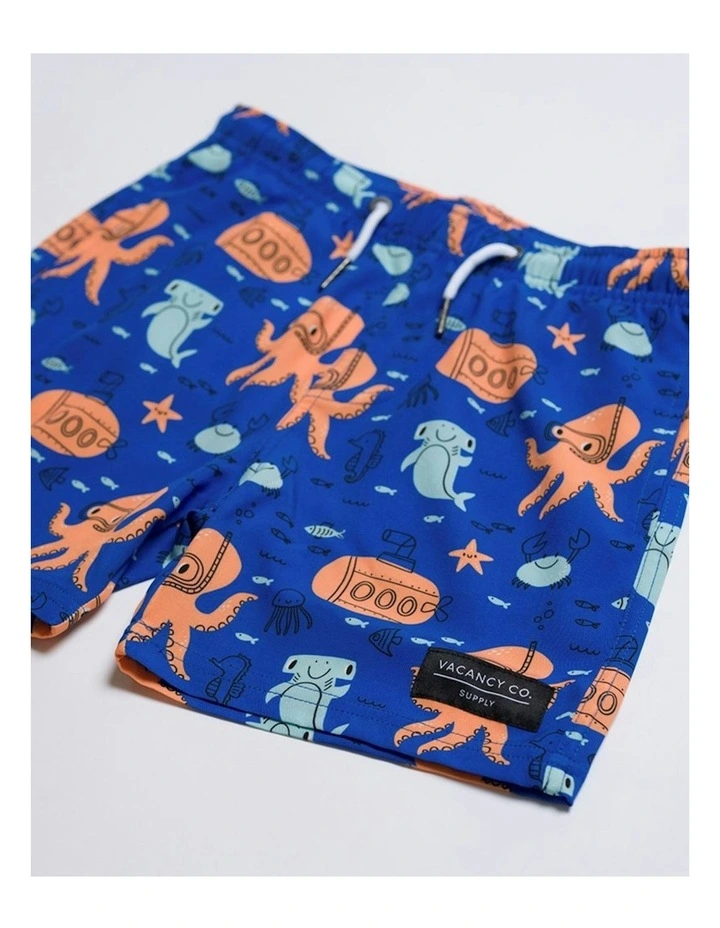 Sea Life Swim Short in Blue image 3