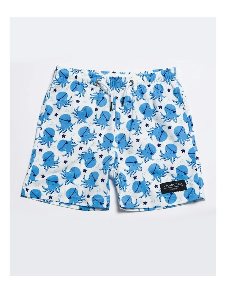 Octo-Pirate Swim Short in White image 1