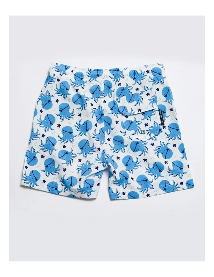 Octo-Pirate Swim Short in White image 2
