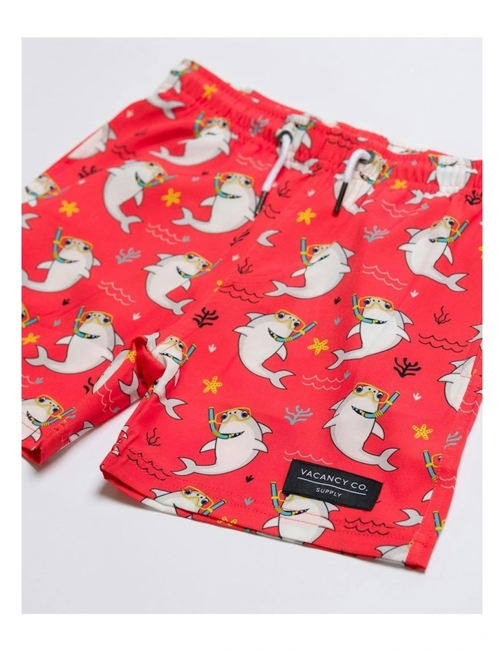 Scuba Shark Swim Shorts in Orange image 3