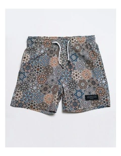 Kaleidoscope Swim Shorts in Navy Multi