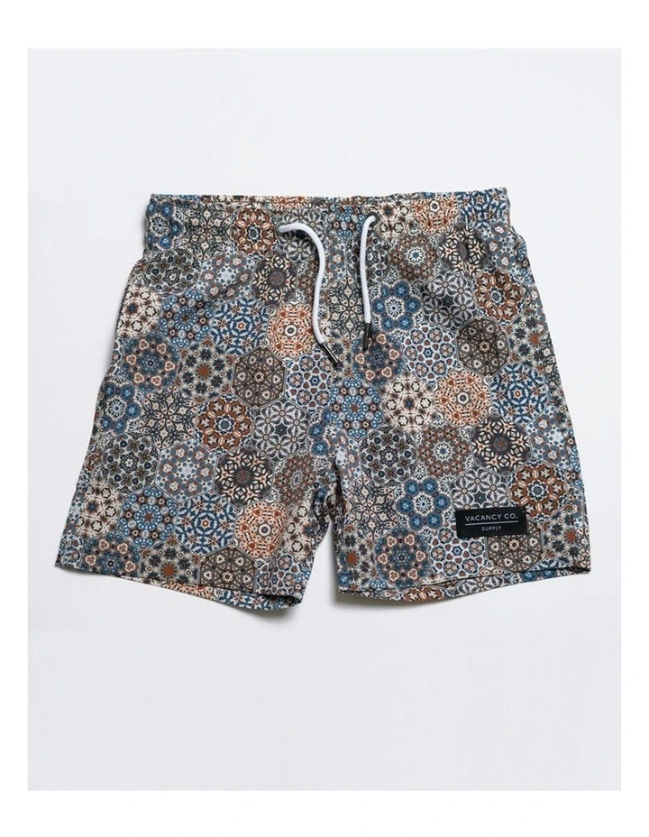 Kaleidoscope Swim Shorts in Navy Multi image 1