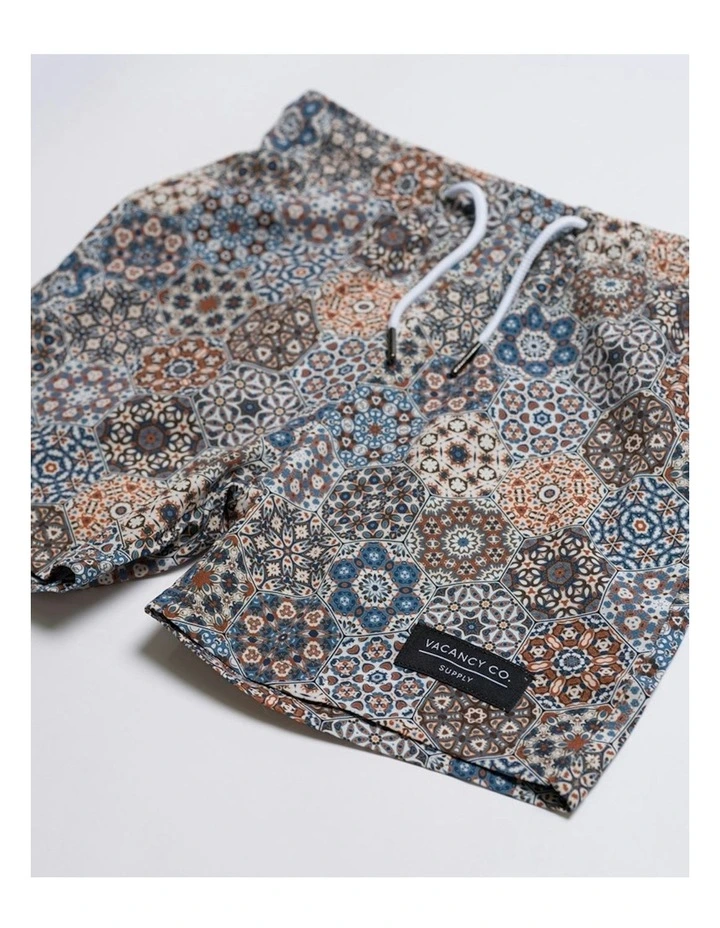 Kaleidoscope Swim Shorts in Navy Multi image 3