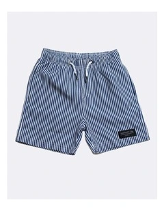 Deck Traditional Stripe Swim Shorts in Blue