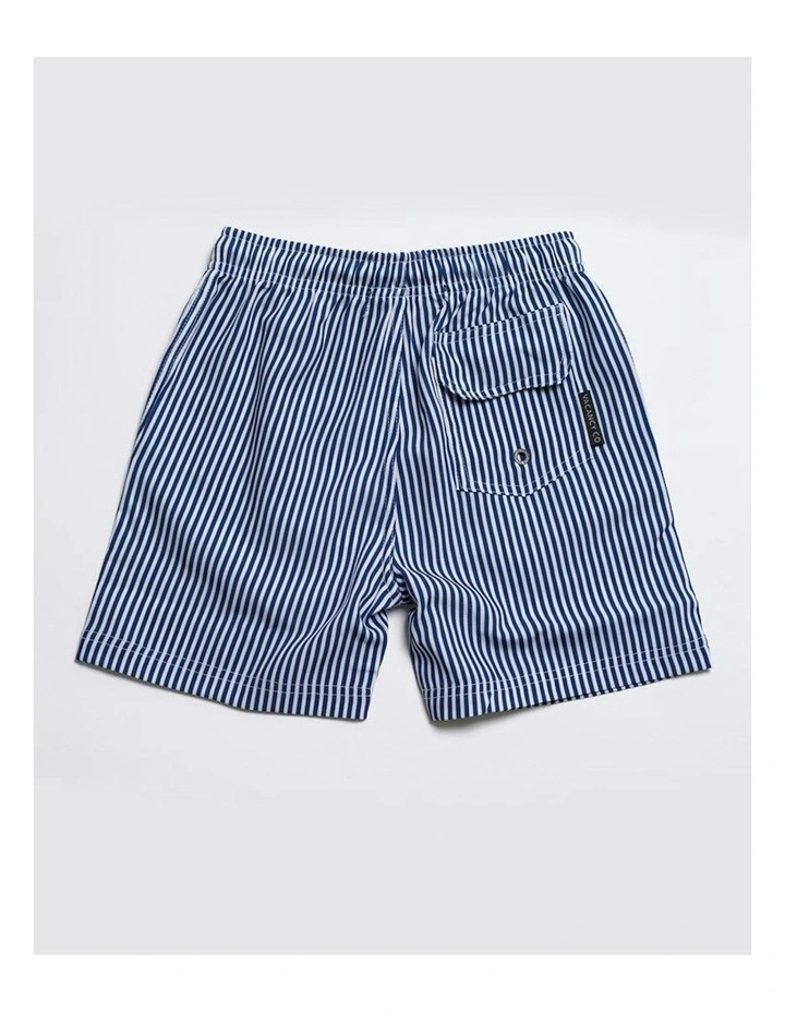 Deck Traditional Stripe Swim Shorts in Blue image 2