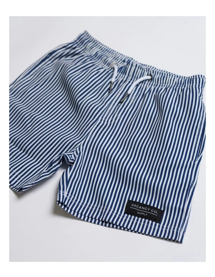 Deck Traditional Stripe Swim Shorts in Blue image 3