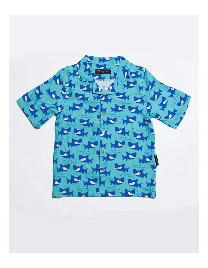 Smiley Shark Dress Shirt in Blue image 1