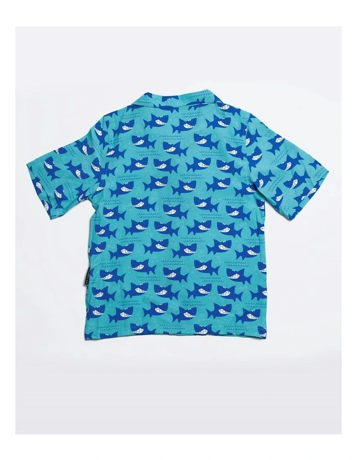 Smiley Shark Dress Shirt in Blue image 2