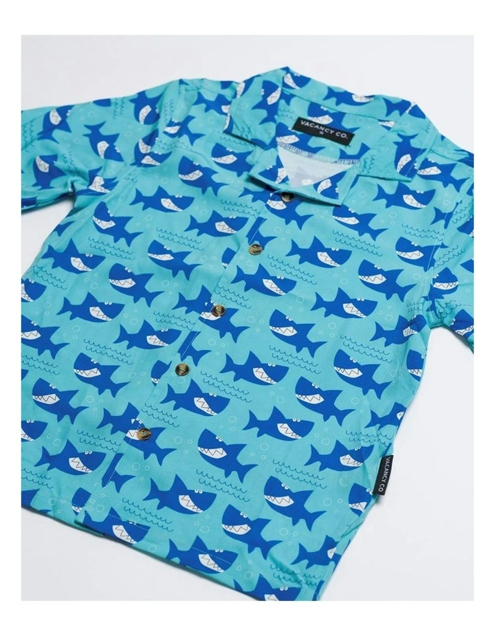 Smiley Shark Dress Shirt in Blue image 3