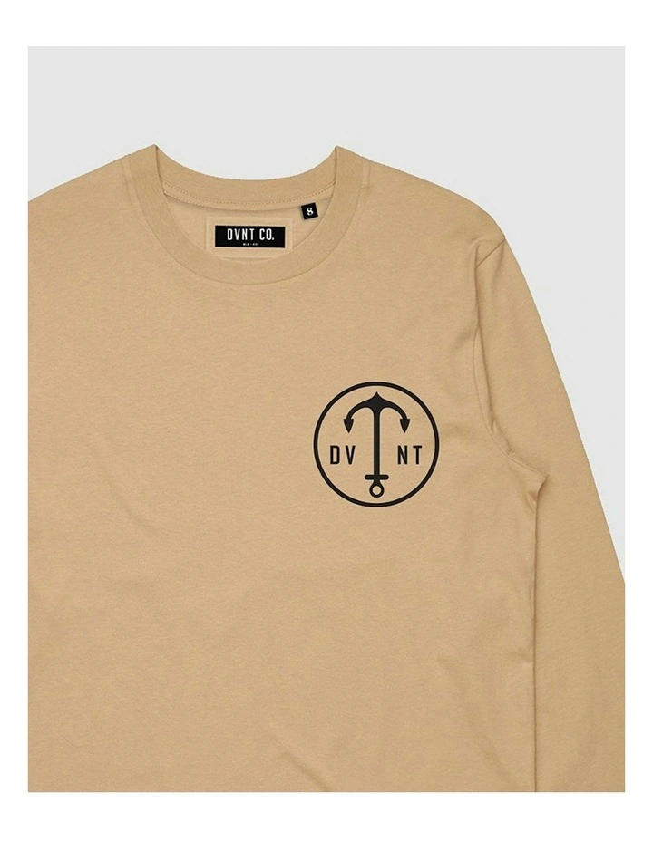 Dive Deep Long Sleeve Youth T-shirt in Camel image 3